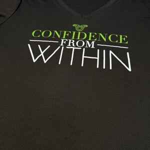 Black V-Neck Shirt  - Confidence From Within - Good Looking People - Size 2XL